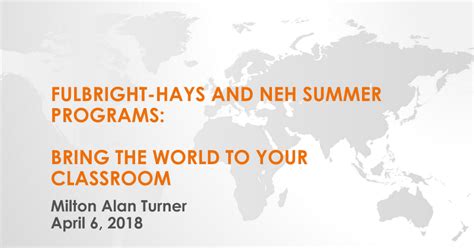 NEH Summer Teacher Training Programs .